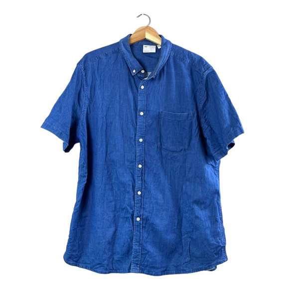 Men's Asos Denim Chambray Button Front Shirt 3XL - Picture 1 of 6